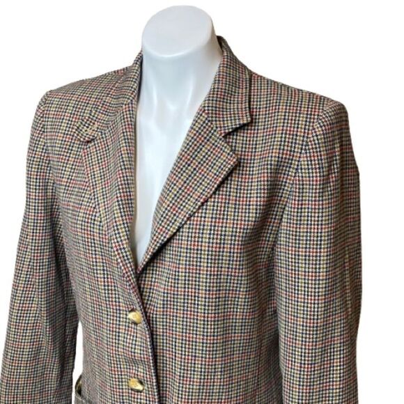 Pendleton originals tan houndstooth wool blazer size MP - Picture 3 of 16